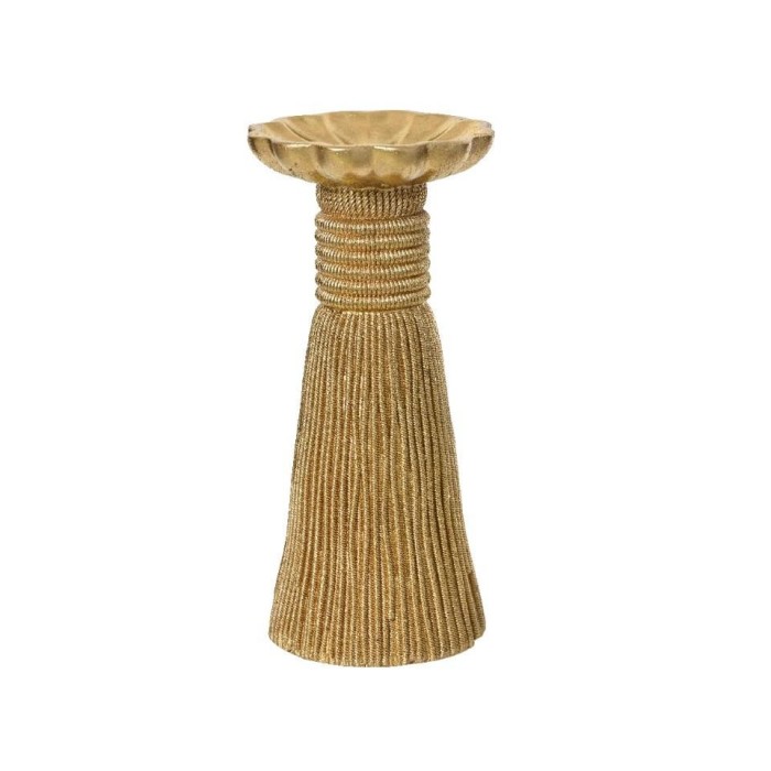 PORTACANDELA FORMA NAPPINA ORO H.20